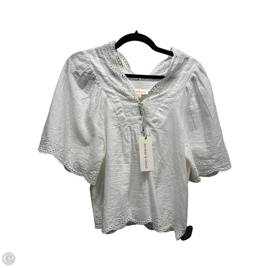 Top Short Sleeve By JENNIFER AND GRACE In White, Size: S