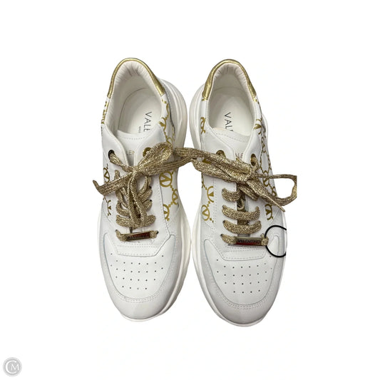 Shoes Designer By Valentino-mario In Gold & White, Size: 9.5