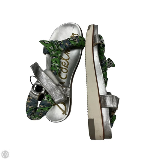 Sandals Flats By Sam Edelman In Green & Silver, Size: 9