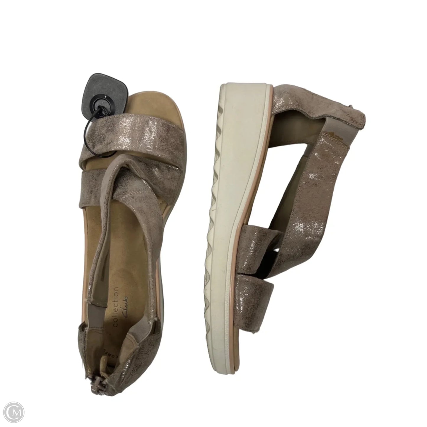 Sandals Flats By Clarks In Bronze, Size: 10