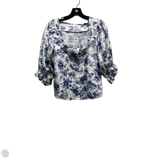 Top Long Sleeve By Cupcakes And Cashmere In Blue & White, Size: Xs