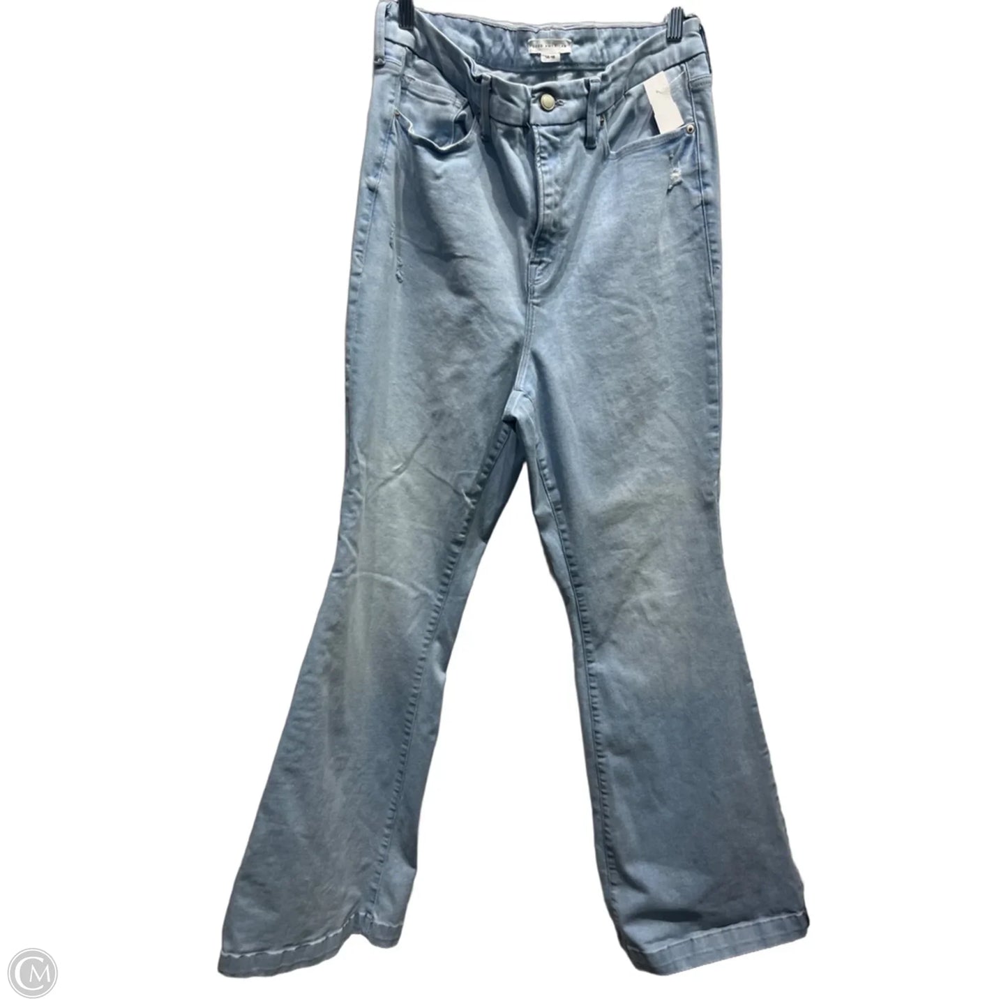 Jeans Wide Leg By Good American In Blue Denim, Size: Xl