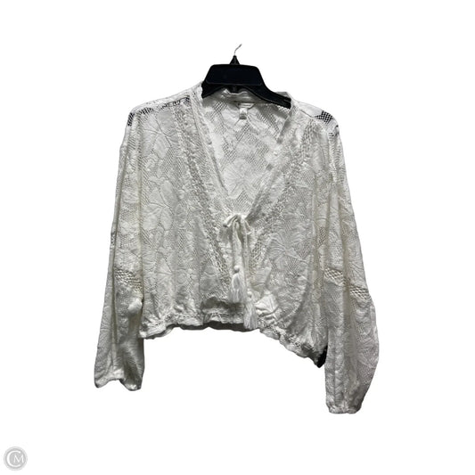 Top Long Sleeve By Versona In White, Size: L