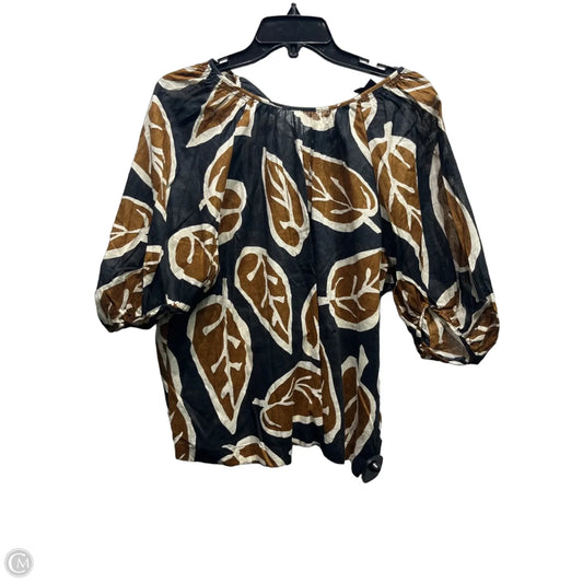 Top Short Sleeve By Who What Wear In Black & Brown, Size: Xxl