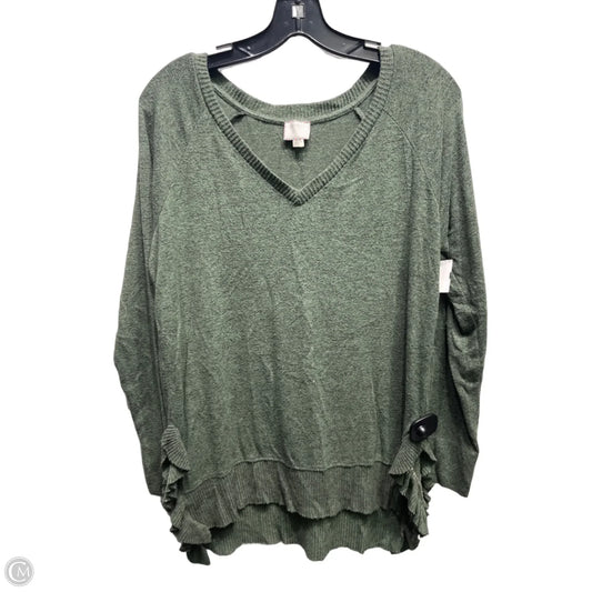 Top Long Sleeve By Anthropologie In Green, Size: S