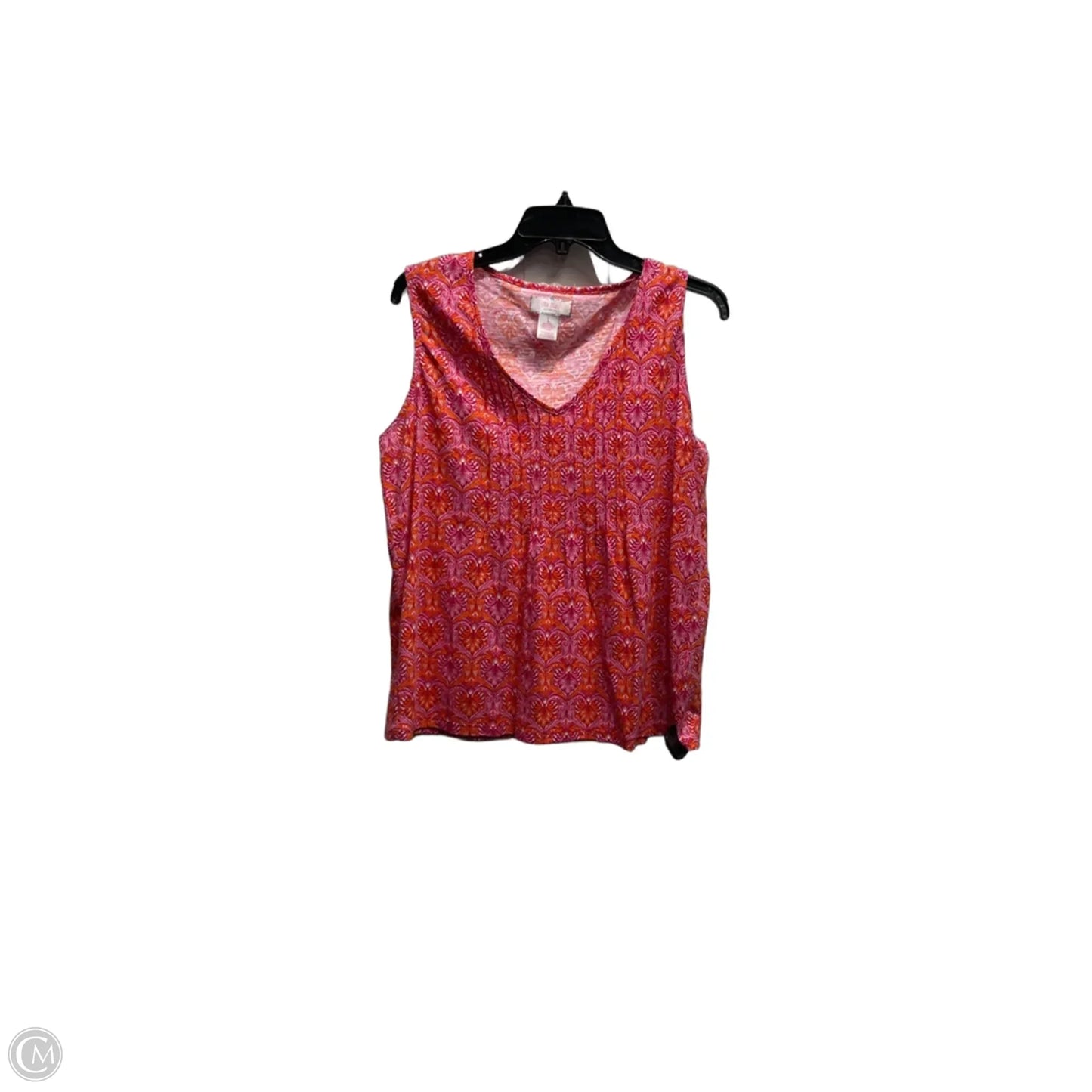 Top Sleeveless By Stella Parker In Orange & Pink, Size: L