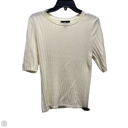 Top Short Sleeve By Banana Republic In Cream, Size: M