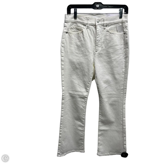 Jeans Cropped By Loft In White Denim, Size: 2