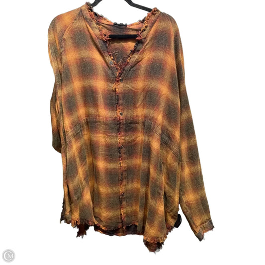 Top Long Sleeve By Heyson In Orange & Red, Size: 3x