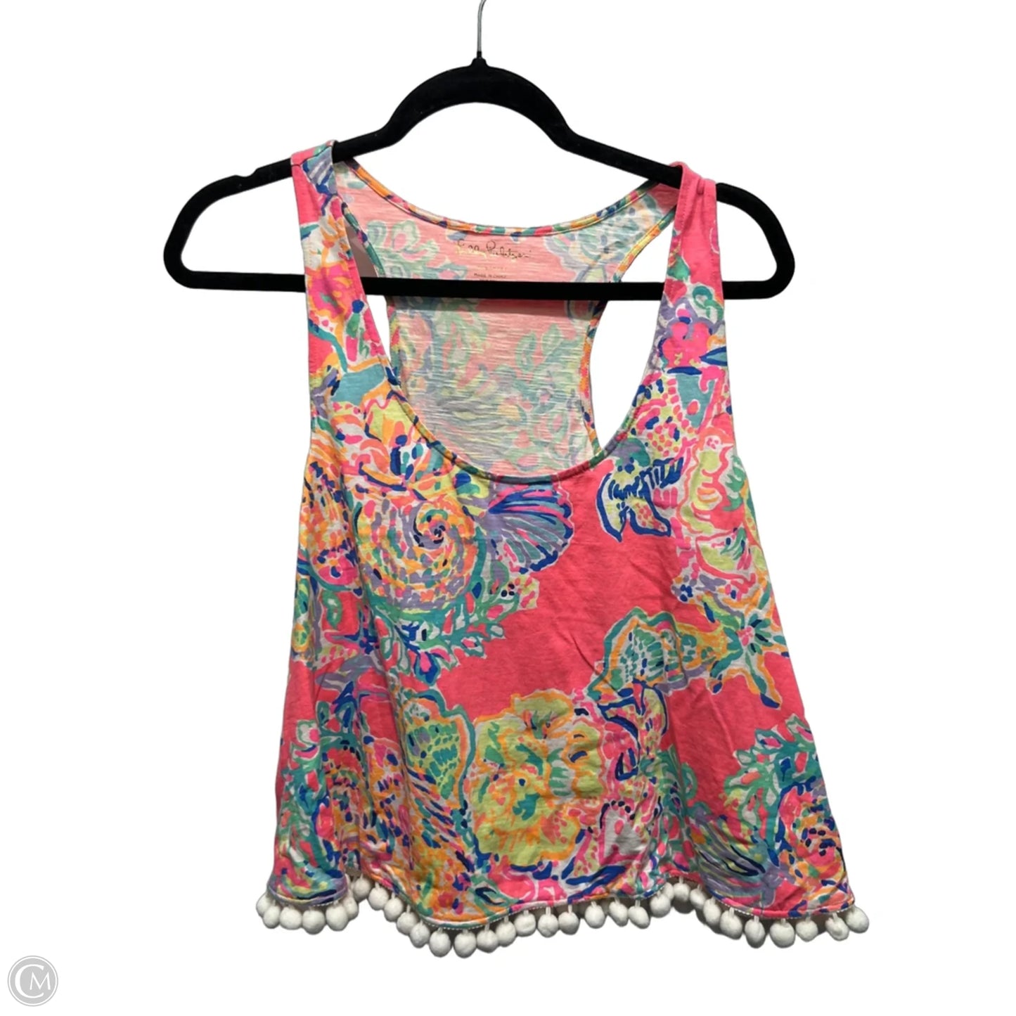 Top Sleeveless Designer By Lilly Pulitzer In Green & Pink, Size: M