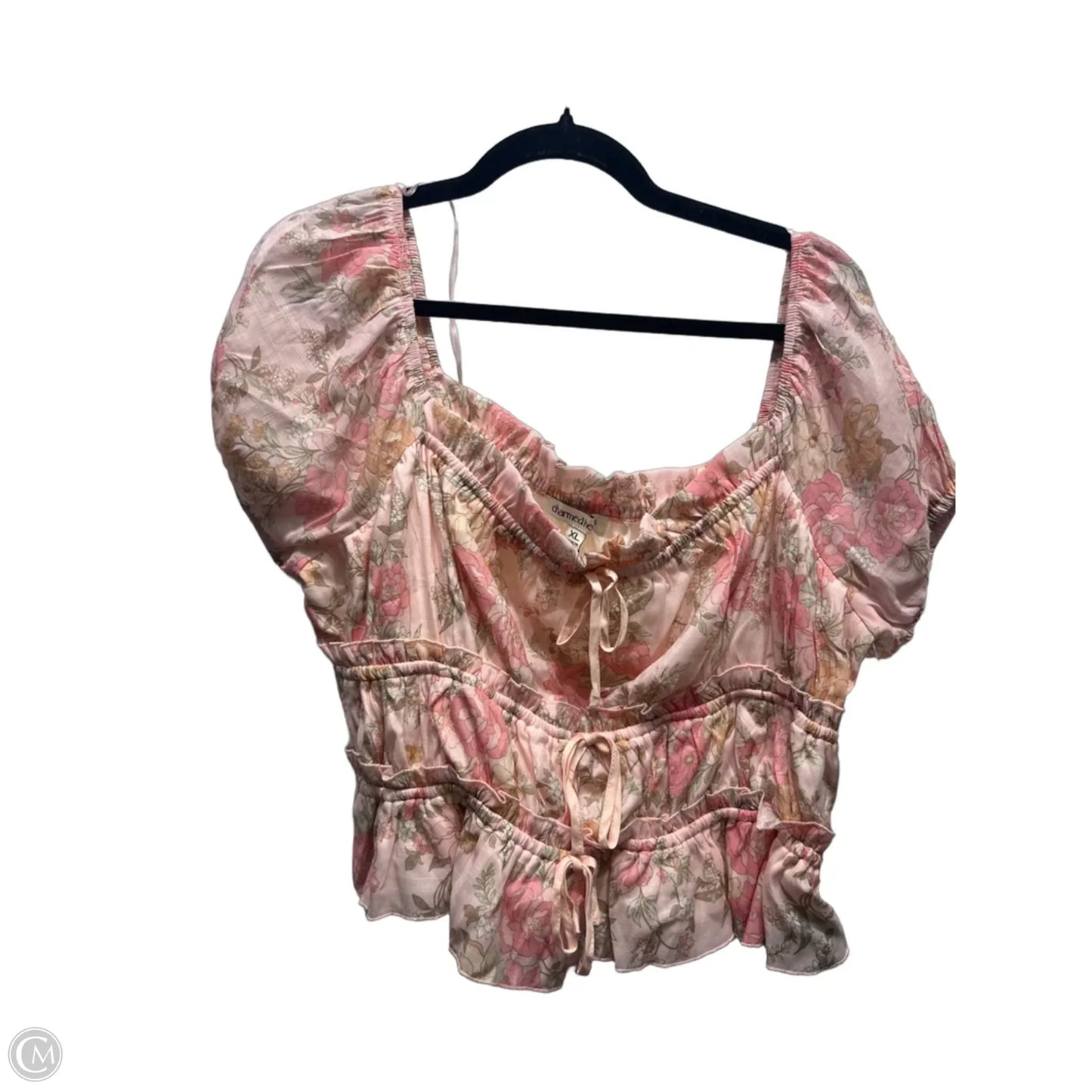 Top Short Sleeve By  charmed hearts In Pink, Size: Xl