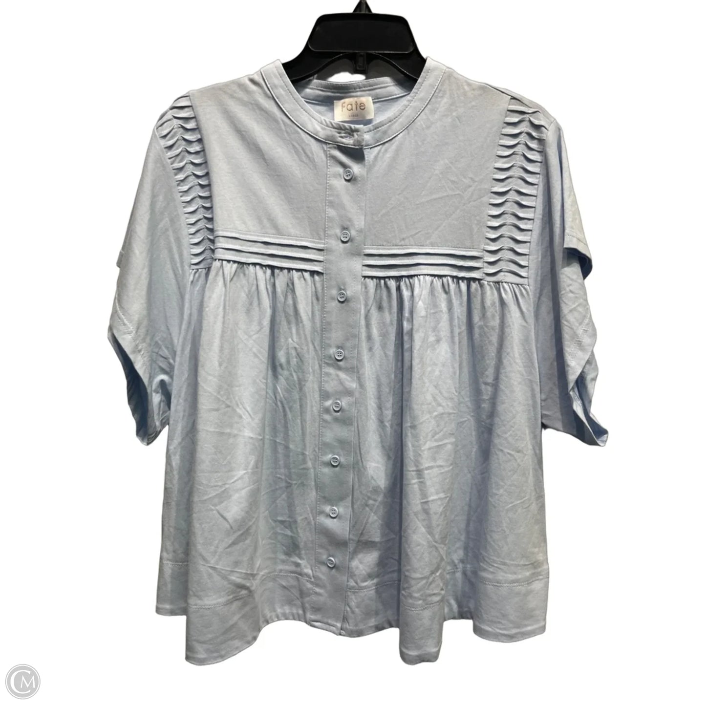Top Short Sleeve By Fate In Blue, Size: L