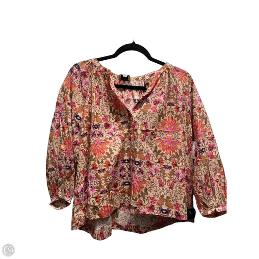 Top 3/4 Sleeve By Elie Tahari In Brown & Orange, Size: S