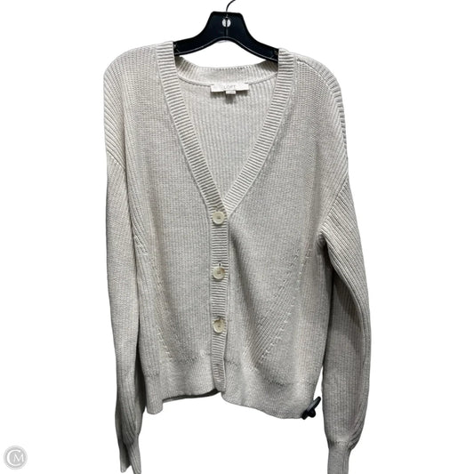 Sweater Cardigan By Loft In Tan, Size: L