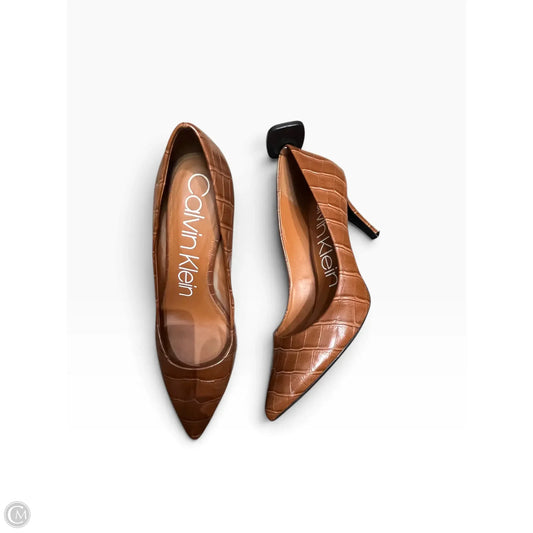 Shoes Heels Stiletto By Calvin Klein In Brown, Size: 10