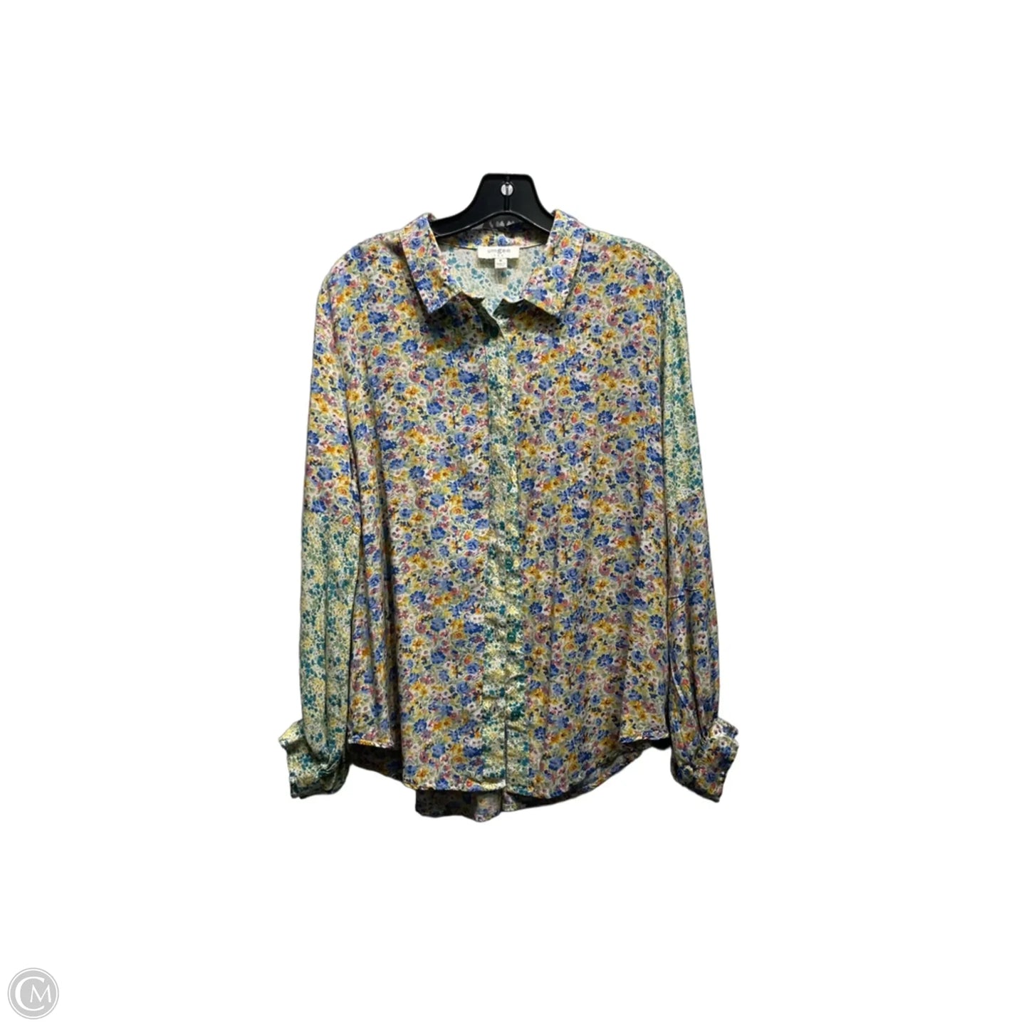 Top Long Sleeve By Umgee In Blue & Green, Size: M