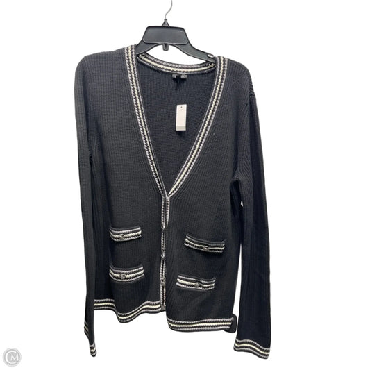Sweater Cardigan By Talbots In Black & White, Size: M