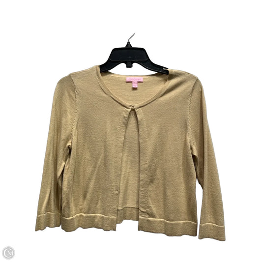 Sweater Cardigan Designer By Lilly Pulitzer In Gold, Size: S
