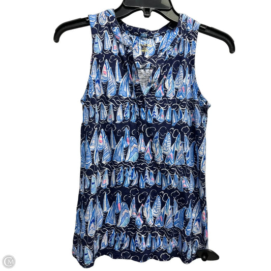 Top Sleeveless Designer By Lilly Pulitzer In Blue & Pink, Size: Xxs