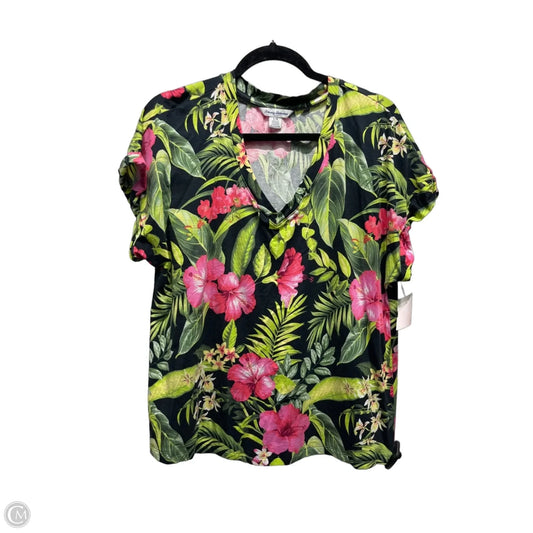 Top Short Sleeve Basic By Tommy Bahama In Black & Green, Size: L