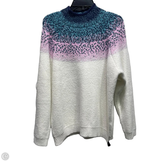 Sweater By Appleseeds In Blue & Pink, Size: Xlp