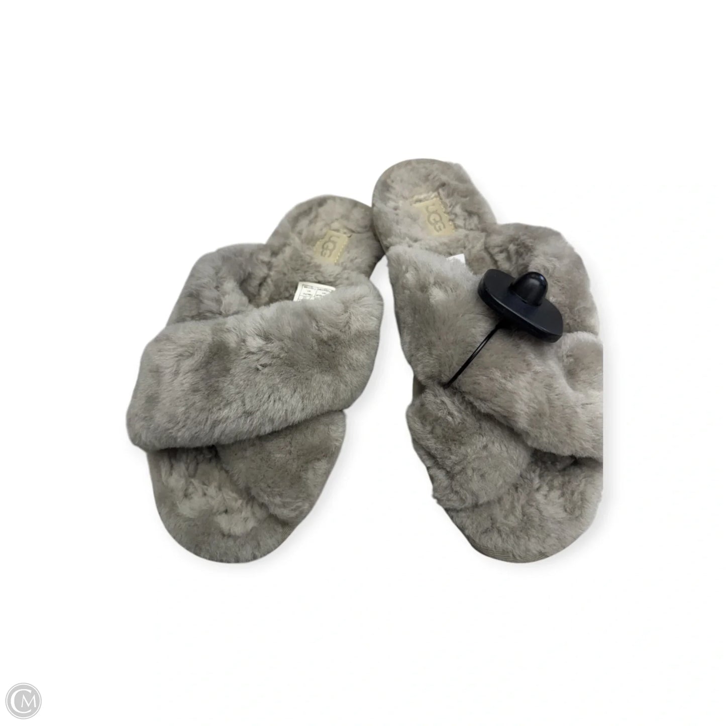 Slippers Designer By Ugg In Grey, Size: 5