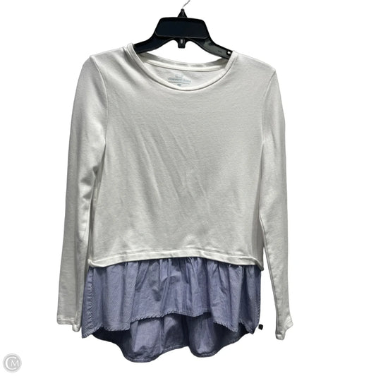 Top Long Sleeve By Vineyard Vines In Blue & White, Size: Xs