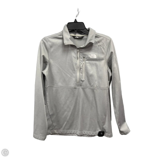 Athletic Top Long Sleeve Collar By The North Face In Grey, Size: M