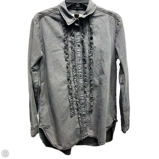 Top Long Sleeve By Anthropologie In Grey, Size: M