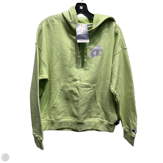 Sweatshirt Hoodie By Champion In Green & Purple, Size: M