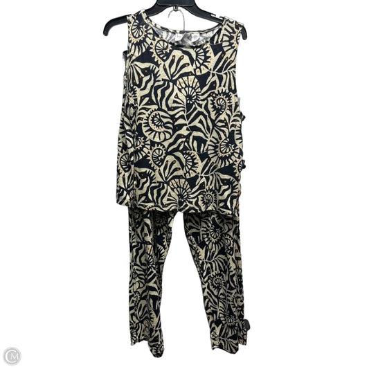 Pants Set 2pc By Nicole Miller In Black & Brown, Size: Xl