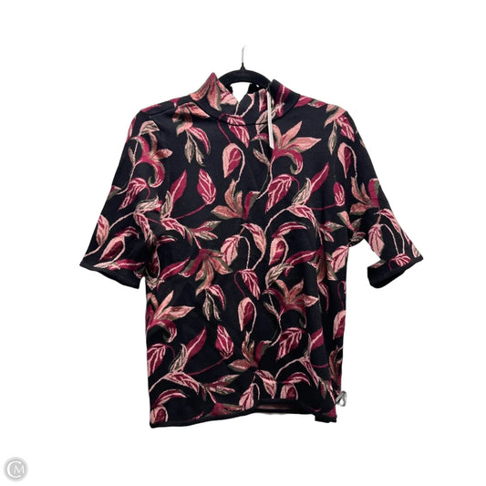 Top Short Sleeve By Chicos In Black & Pink, Size: M