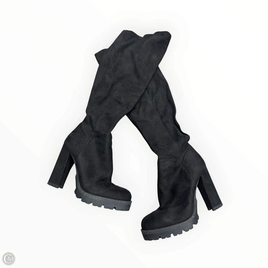 Boots Knee Heels By JLO In Black, Size: 8.5