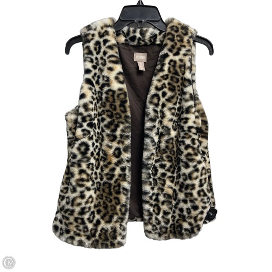 Vest Faux Fur & Sherpa By Chicos In Animal Print, Size: S