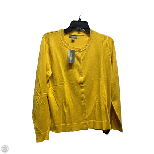 Sweater Cardigan By Style And Company In Yellow, Size: Xlp