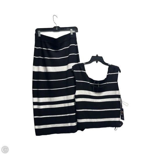 Skirt Set 2pc By Rachel Roy In Black & White, Size: L