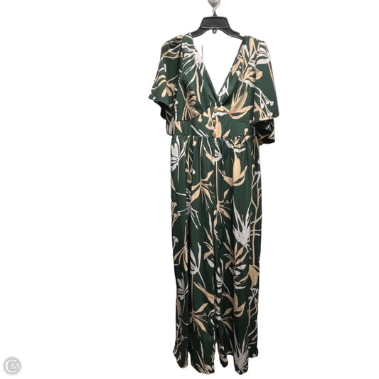 Jumpsuit By Gilli In Green & Tan, Size: L