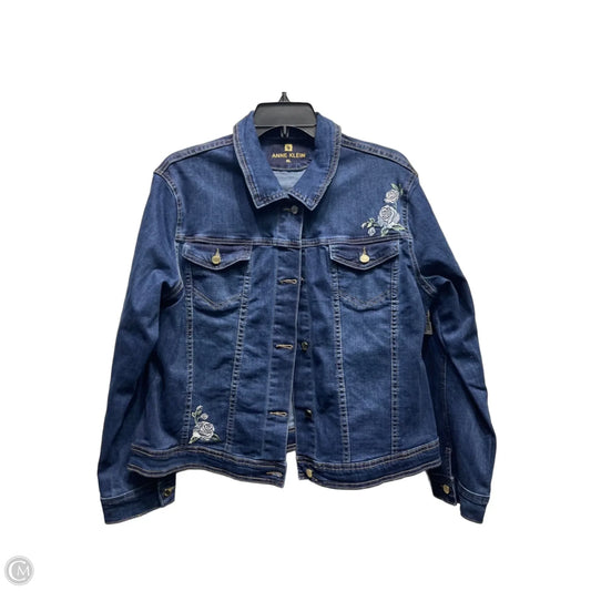 Jacket Denim By Anne Klein In Blue Denim, Size: Xl