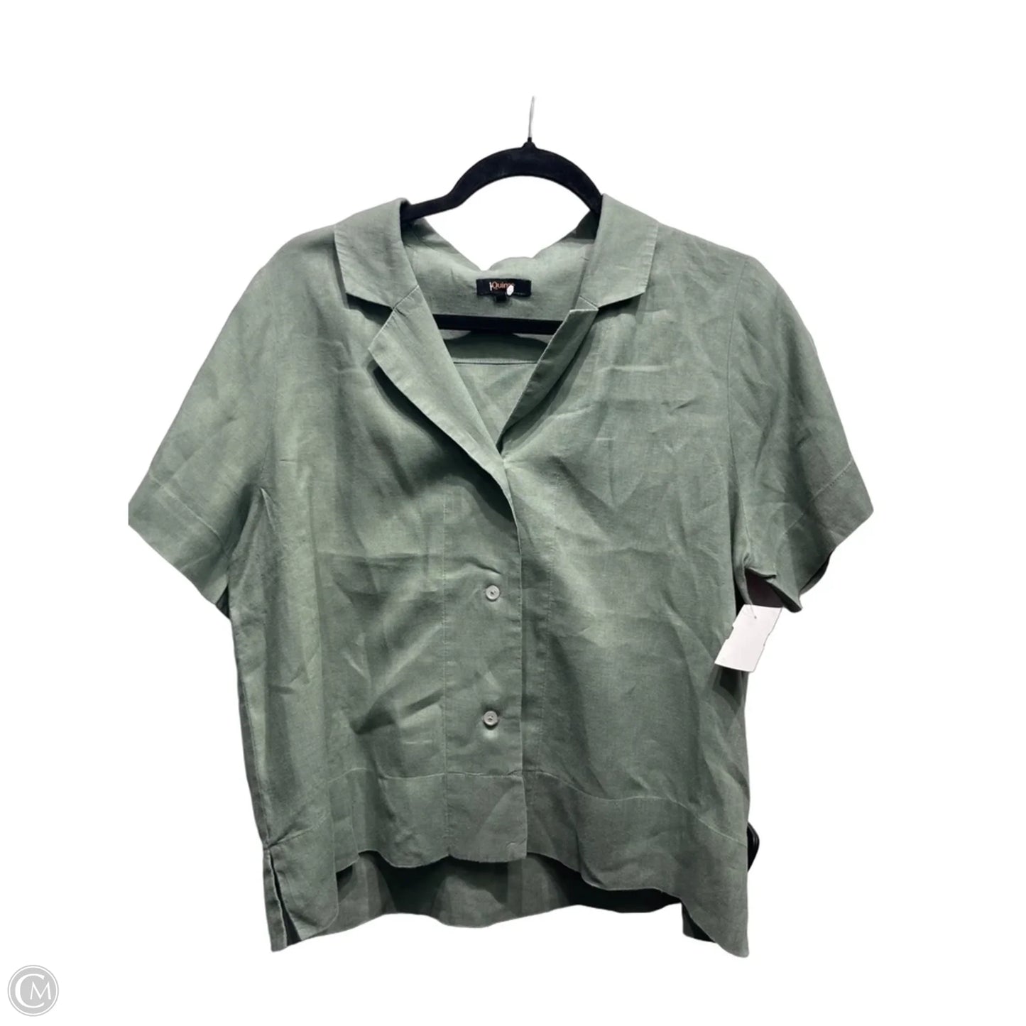 Top Short Sleeve By Quince In Teal, Size: M