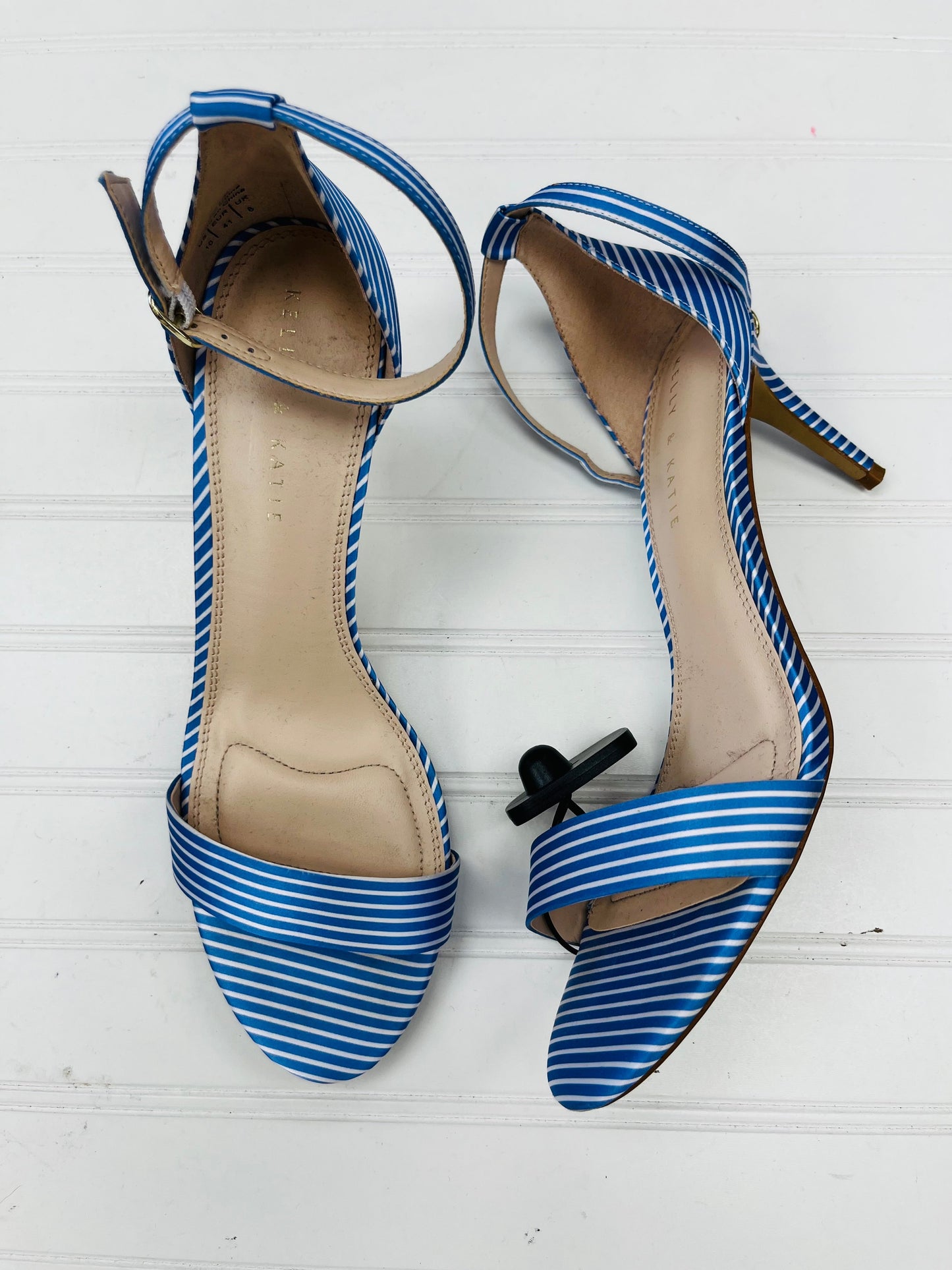 Sandals Heels Stiletto By Kelly And Katie In Blue & White, Size: 10