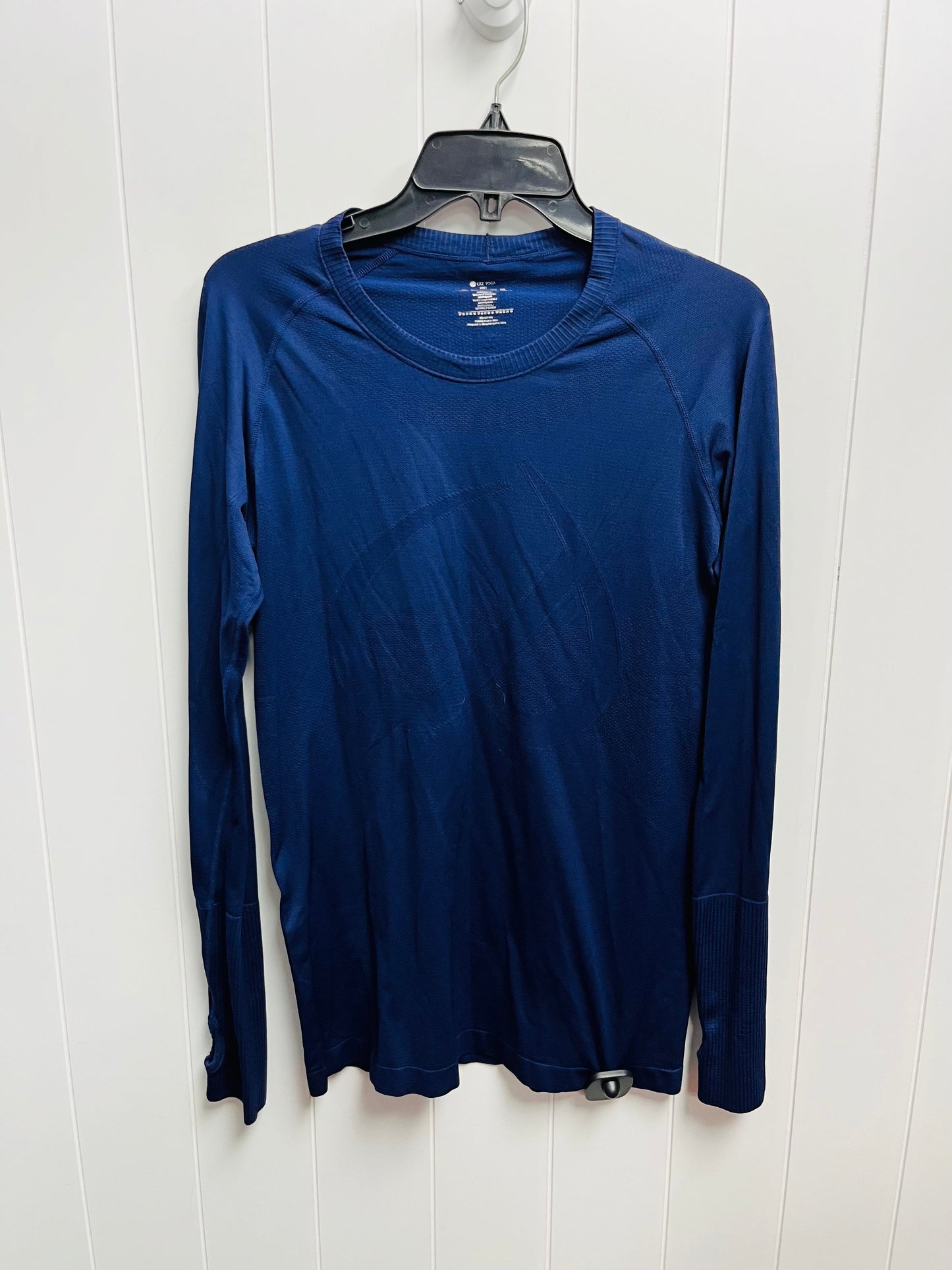 Athletic Top Long Sleeve Crewneck By CRZ YOGA -  In Navy, Size: L