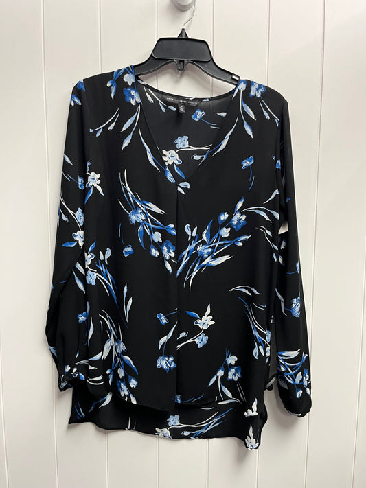 Top Long Sleeve By White House Black Market In Black & Blue, Size: M