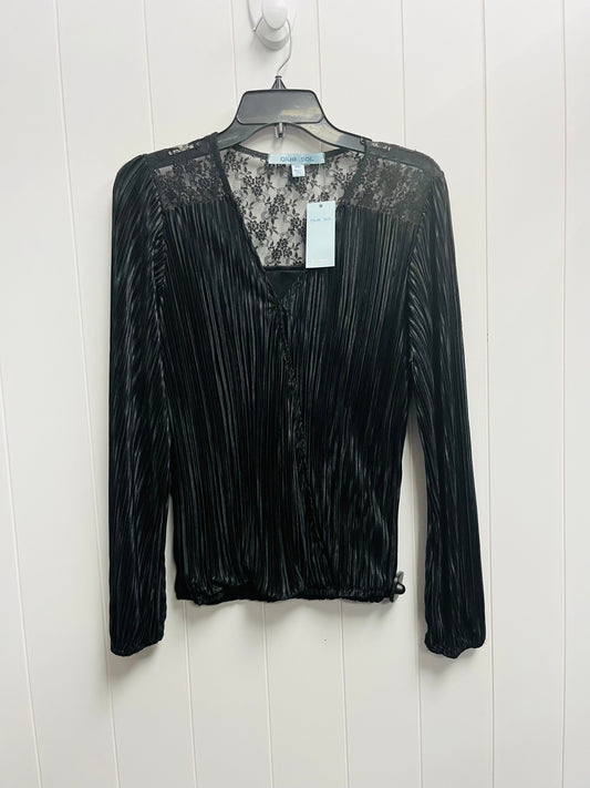 Blouse Long Sleeve By Clothes Mentor In Black, Size: M