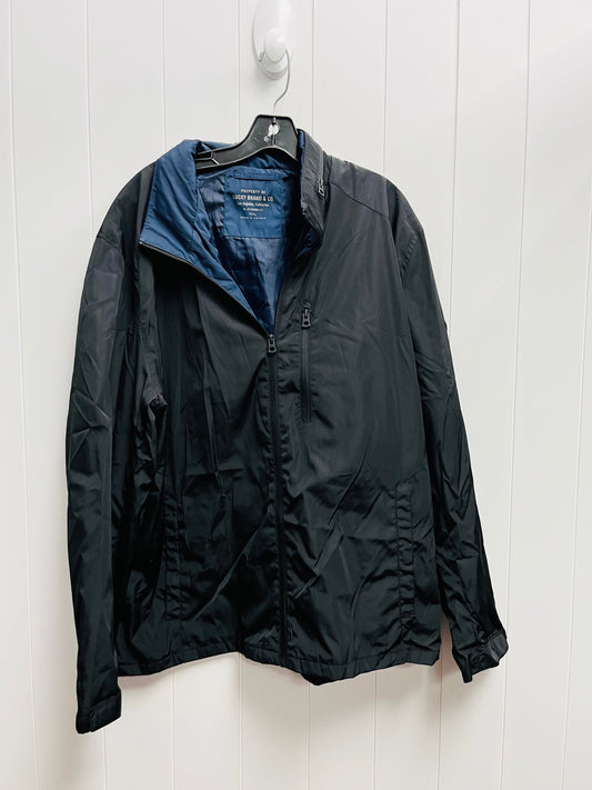 Jacket Windbreaker By Lucky Brand In Black & Blue, Size: 1x