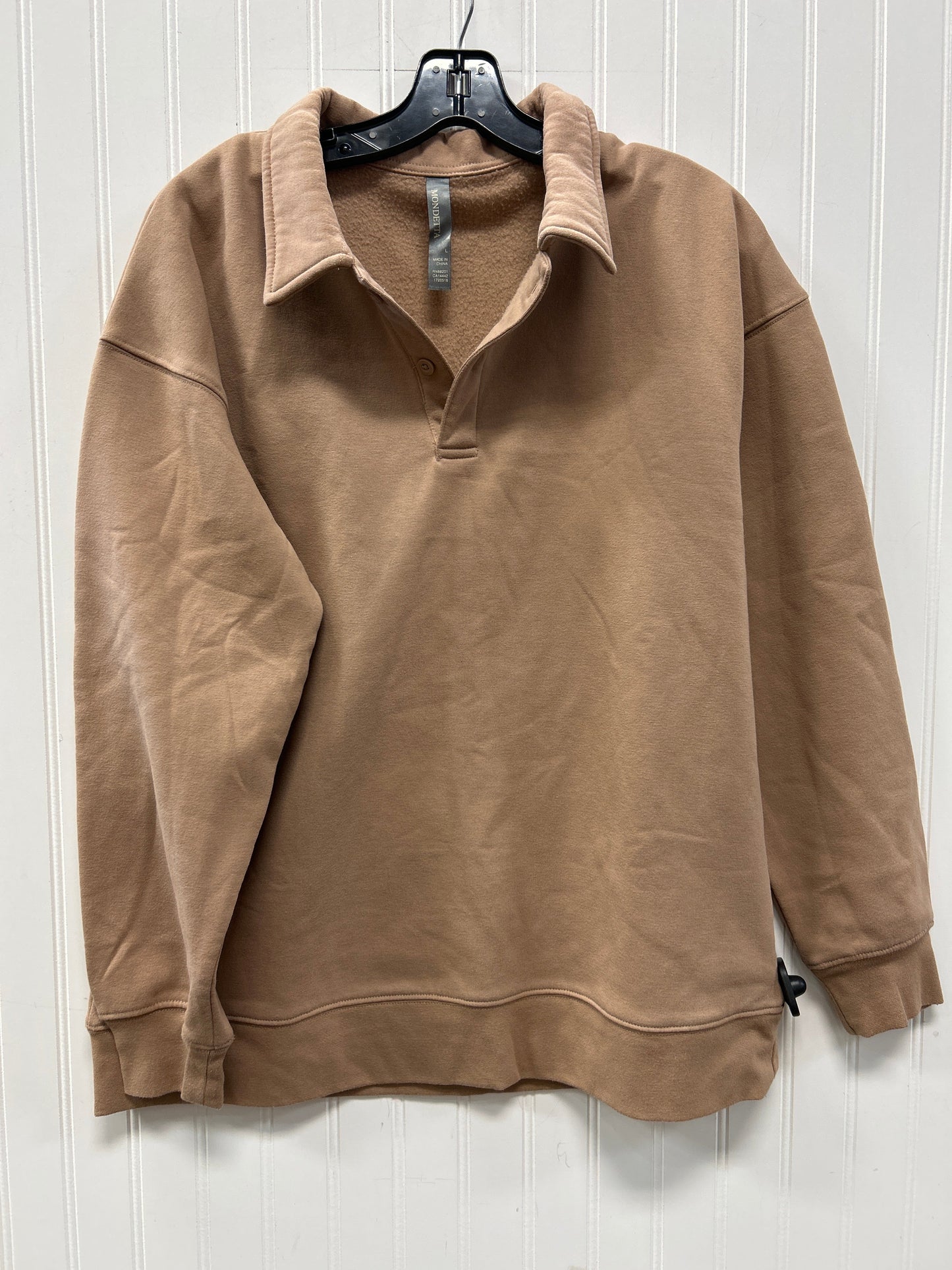 Top Ls By Mondetta In Tan, Size:L