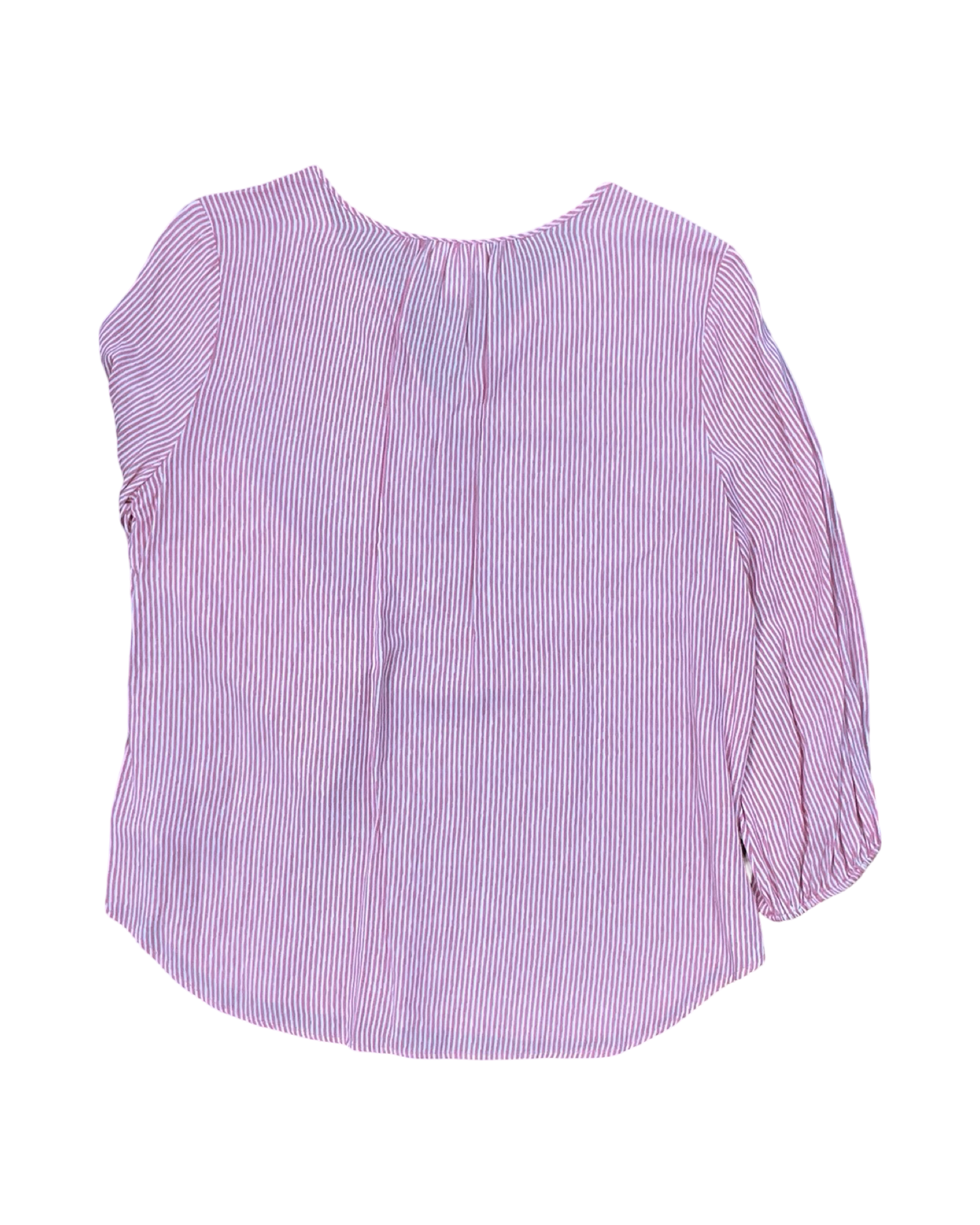 Top 3/4 Sleeve By Liz Claiborne In Pink & White, Size:M
