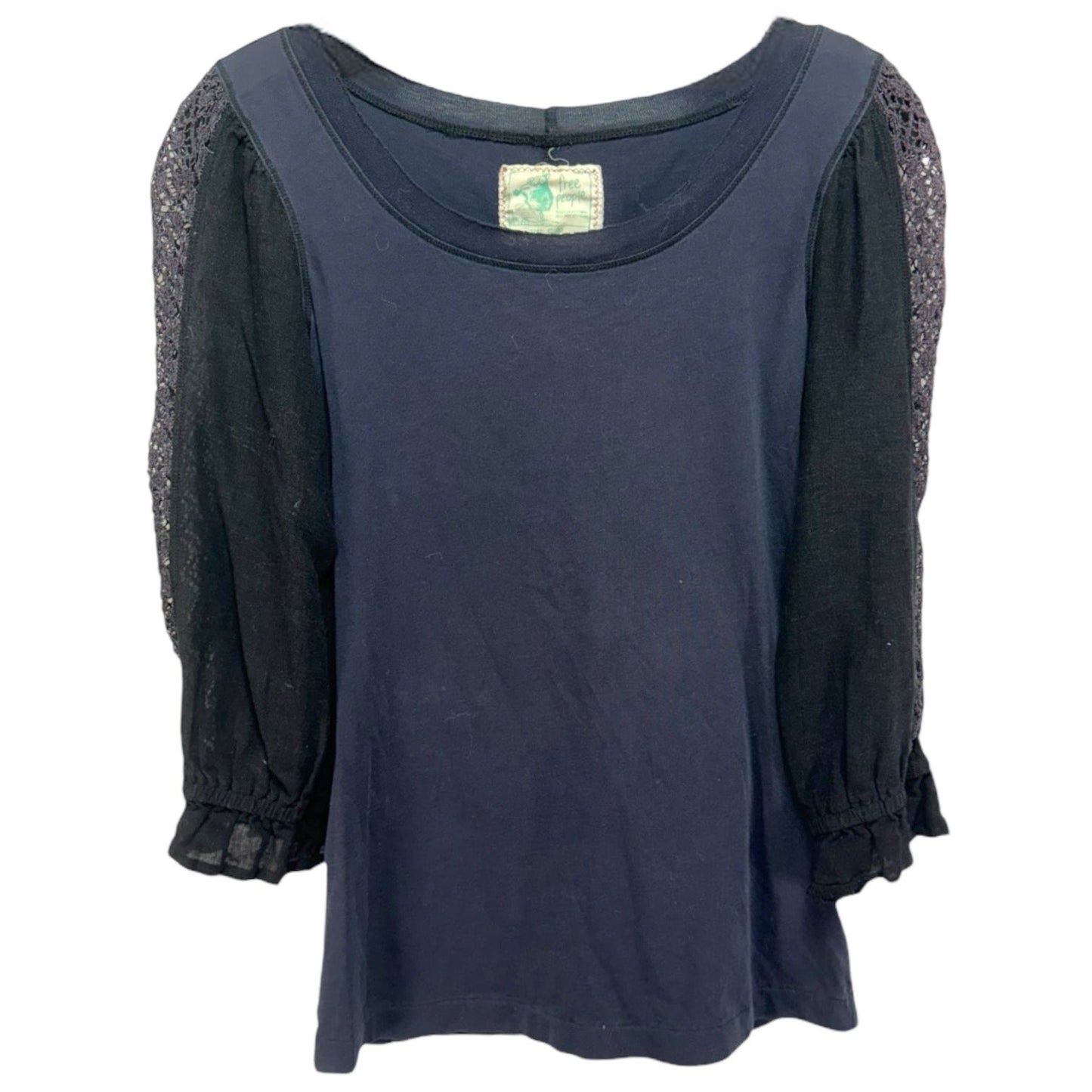 Top 3/4 Sleeve By Free People In Navy, Size: S