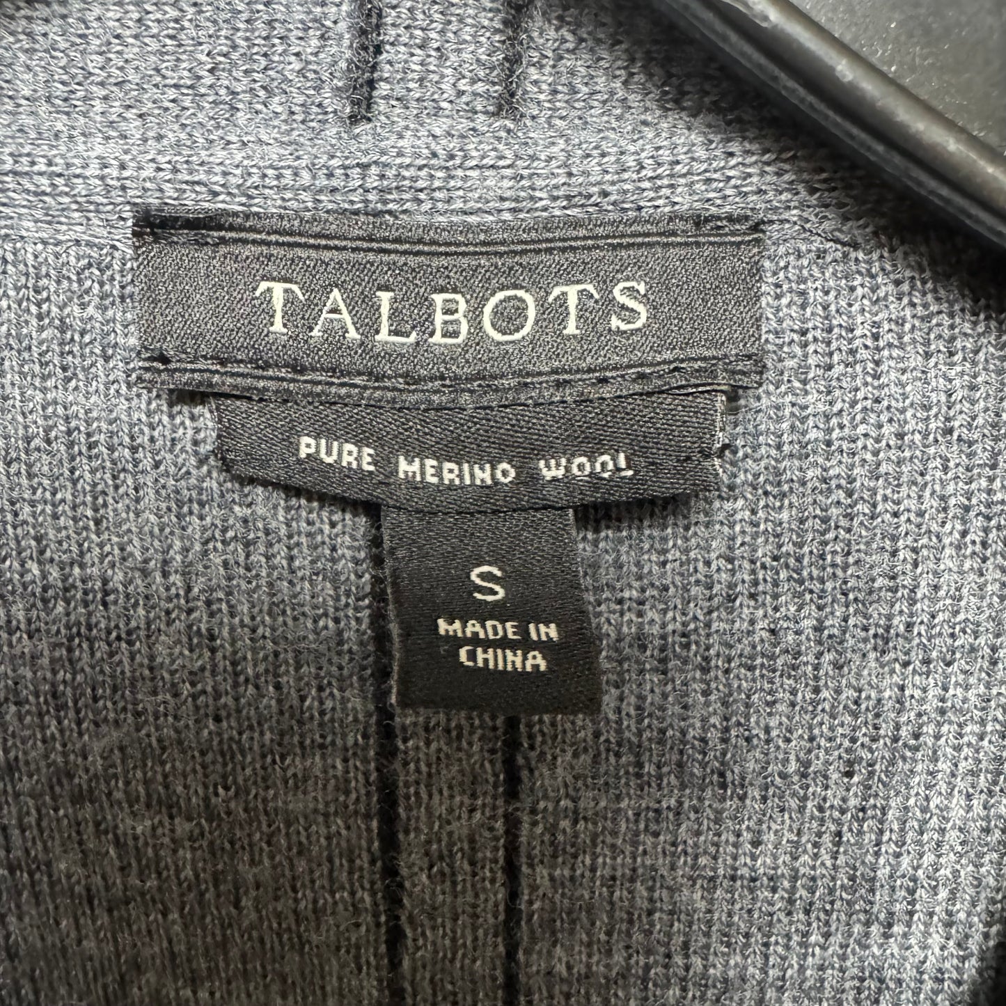 Merino Wool Sweater Cardigan By Talbots In Grey, Size: S
