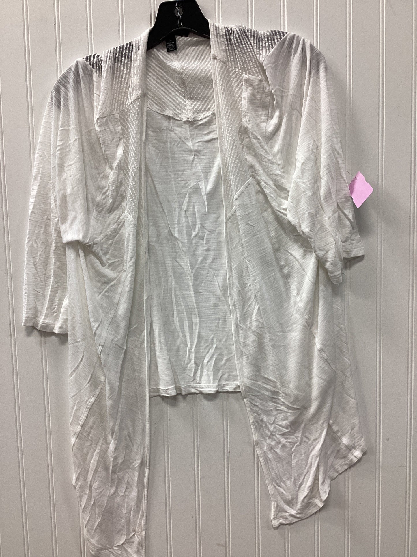 Cardigan By Cable And Gauge In White, Size:1X