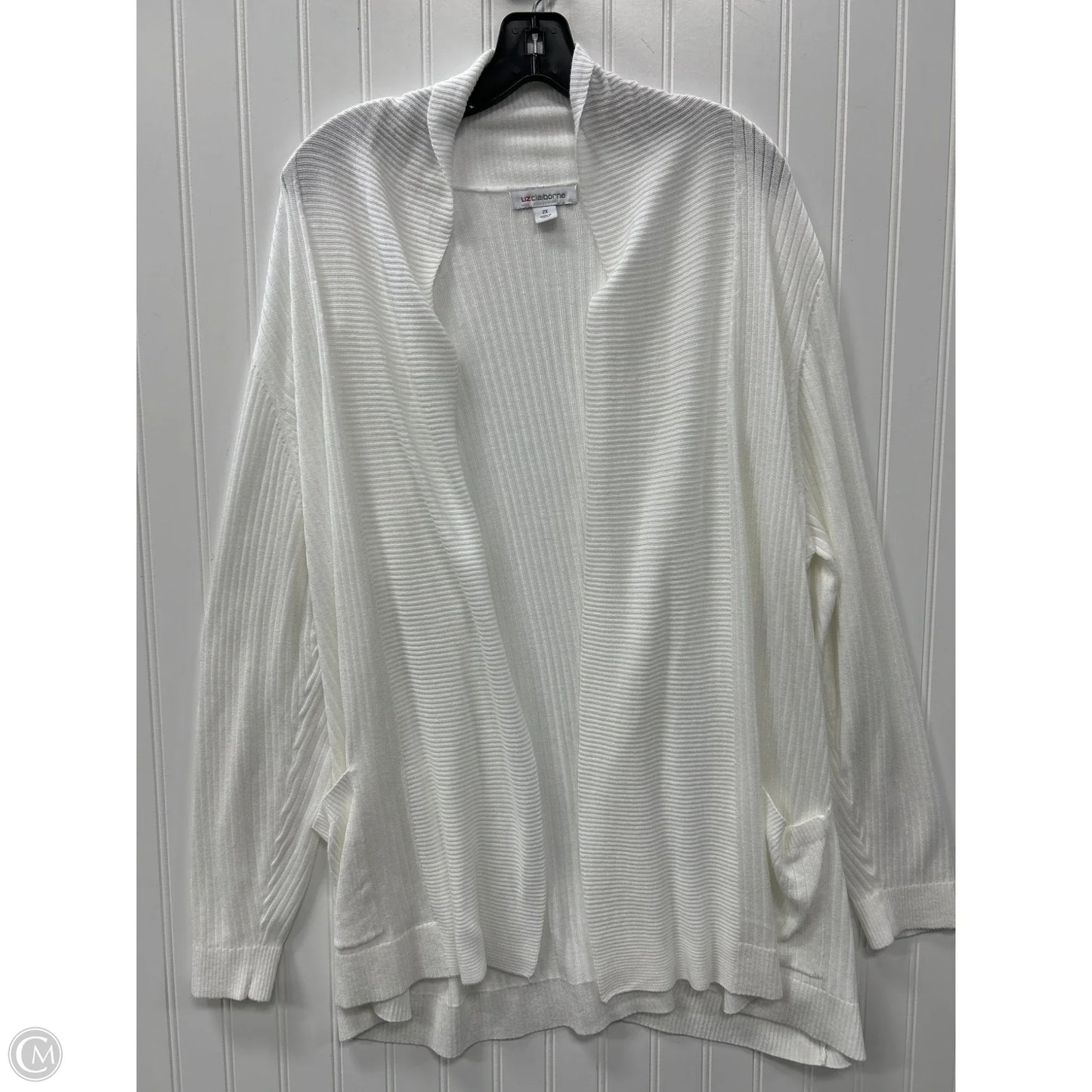 Cardigan By Liz Claiborne In White, Size: 2x